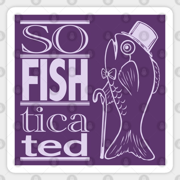 So Fish ticated (light on dark) Sticker by ElephantShoe